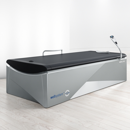 Łóżko do masażu wodnego Wellsystem Medical Plus z panelem sterowania Hydrojet.