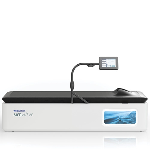 Łóżko do suchego masażu wodnego Wellsystem MedWave Touch w wersji białej.