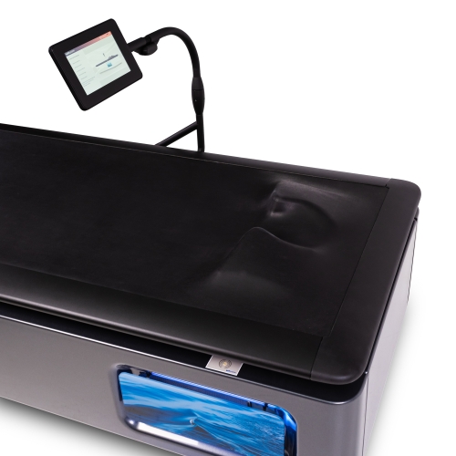 Powierzchnia robocza łóżka Wellsystem MedWave Touch z ekranem dotykowym.