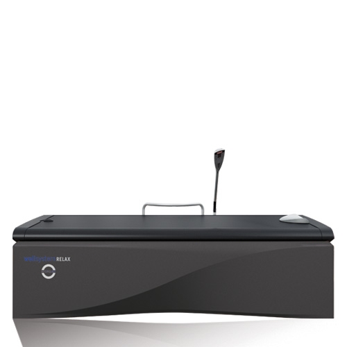 Łóżko do suchego masażu wodnego Wellsystem Relax w kolorze grafitowym.