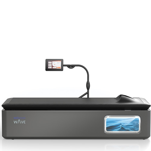 Łóżko do suchego masażu wodnego Wellsystem Wave Touch z ekranem dotykowym.